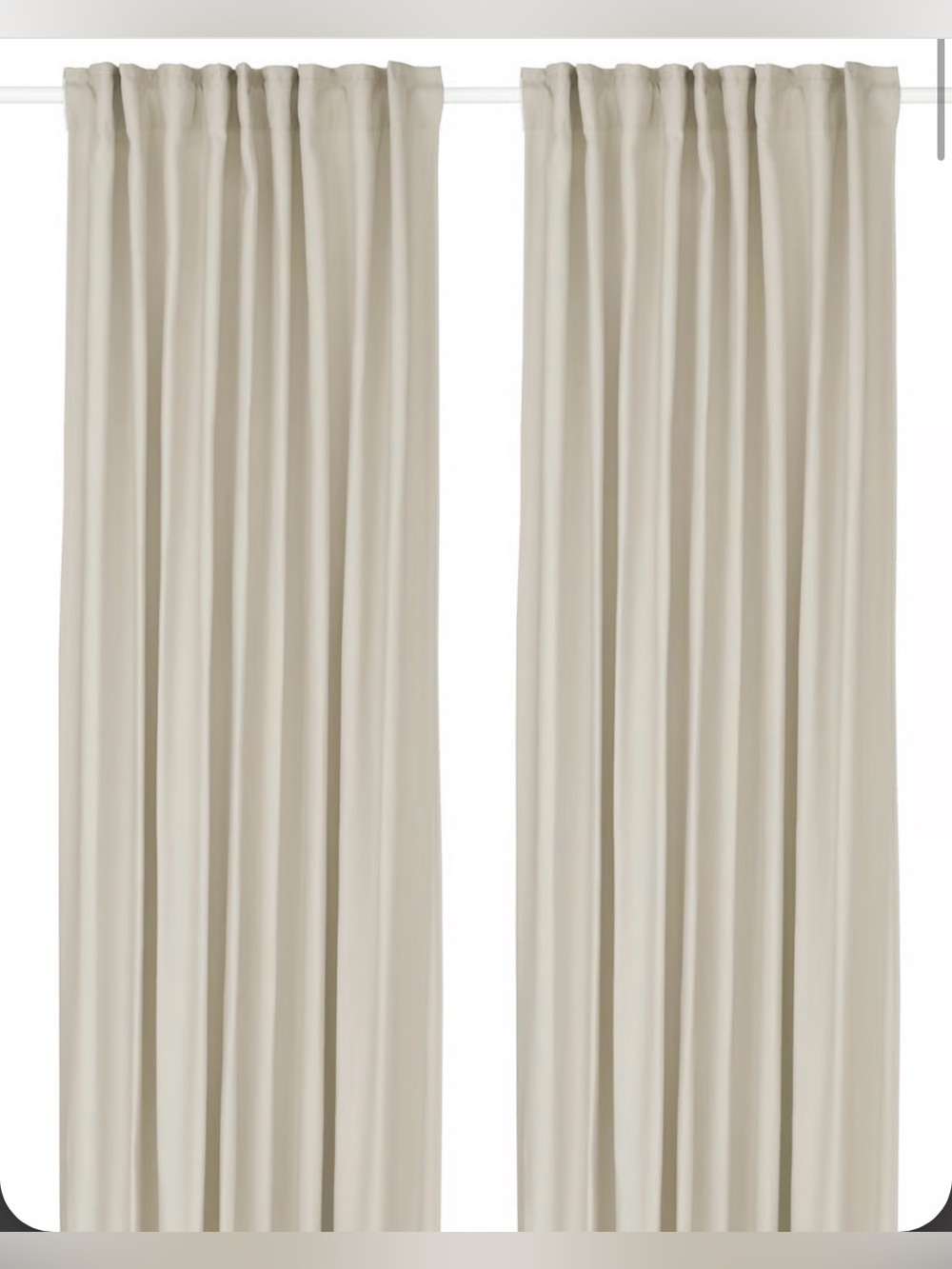 IKEA GINSTMOTT Curtains, 1 pair, beige/with heading tape, 57x84 "